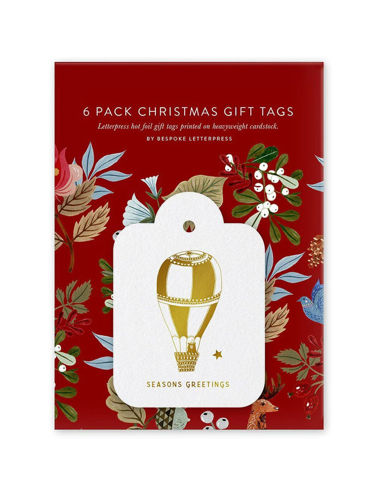 Folk Christmas Seasons Greetings Gift Tags - 6 pack