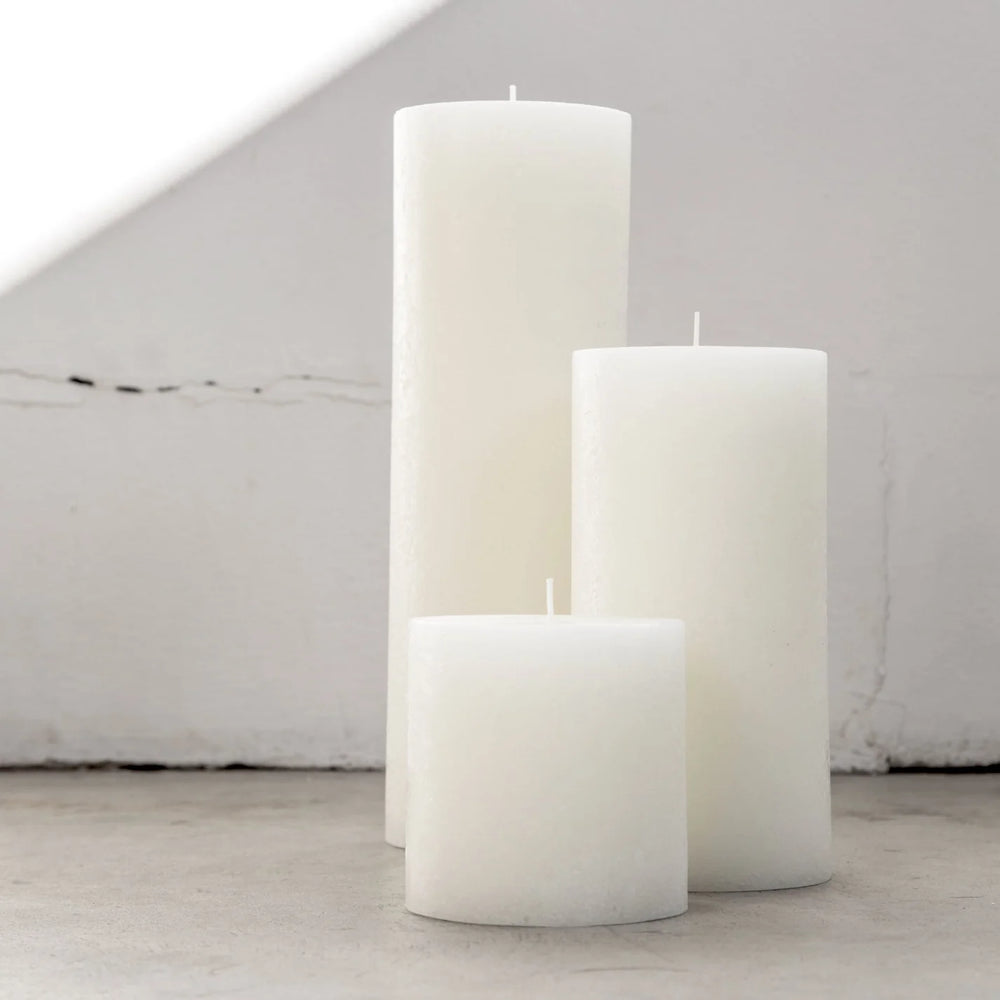 XL Textured Pillar Candle - Warm White
