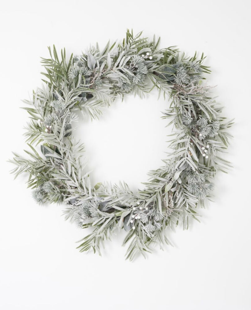 Native Wreath LED w Berries Frosty - Large