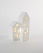Poem Standing House Cluster of 3 White
