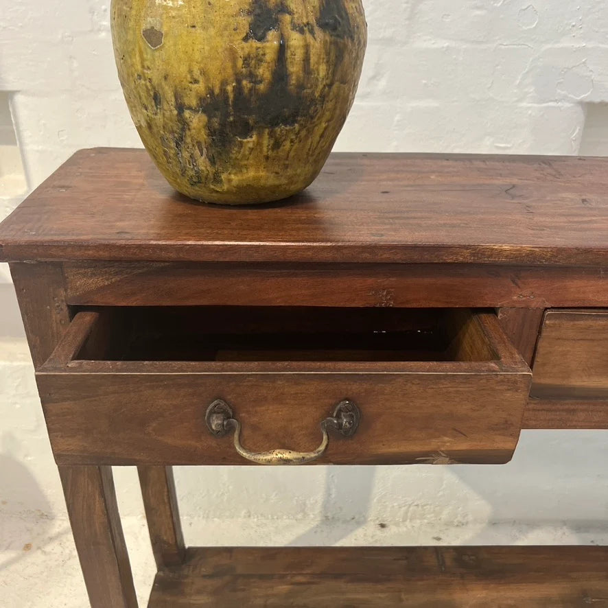 
                  
                    3 Drawer Teak Console Table
                  
                