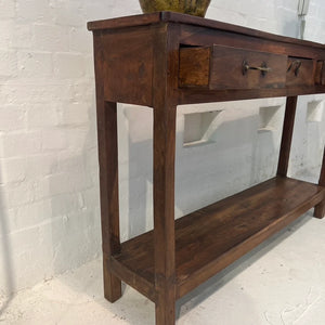 
                  
                    3 Drawer Teak Console Table
                  
                
