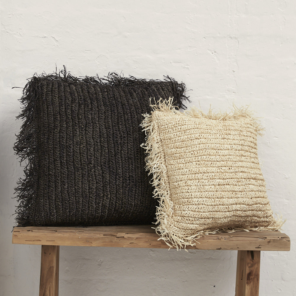 Emin Seagrass Black Cushion - Large